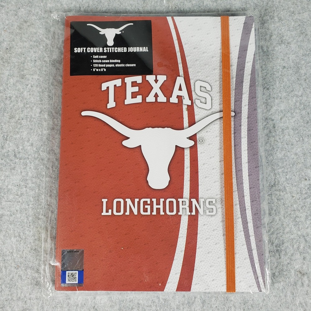 Texas Longhorns Soft Cover Stitched Journal‎ 6x8 120 Lined Pages Elastic Closure